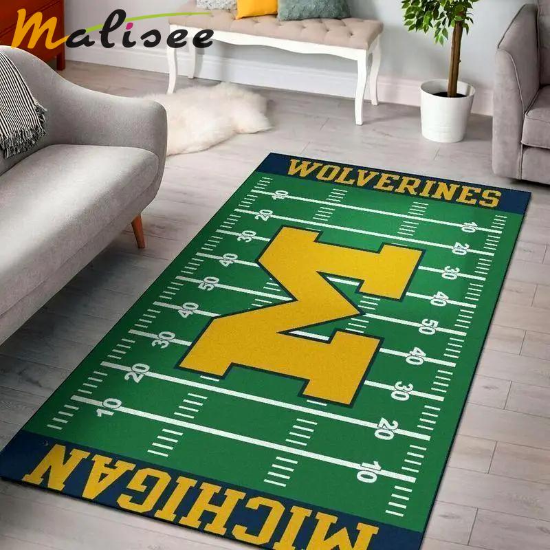 Ncaa michigan wolverines home field carpet living room rug regtangle carpet Rectangle Rug