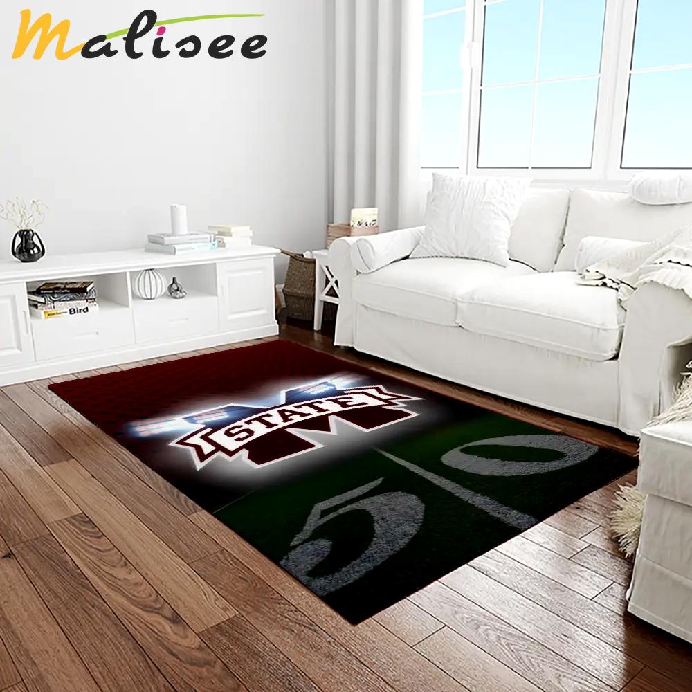 Ncaa mississippi state bulldogs college sport basketball and foolball team logo rectangle area rug msb06 Rectangle Rug