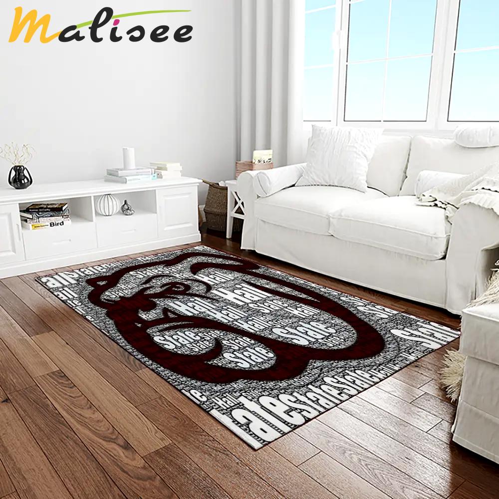 Ncaa mississippi state bulldogs college sport basketball and foolball team logo rectangle area rug msb45 Rectangle Rug