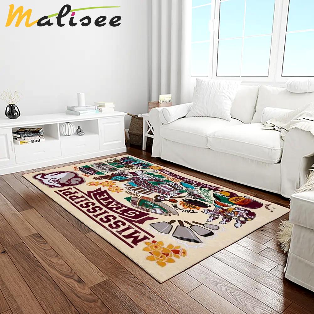 Ncaa mississippi state bulldogs college sport basketball and foolball team logo rectangle area rug msb50 Rectangle Rug