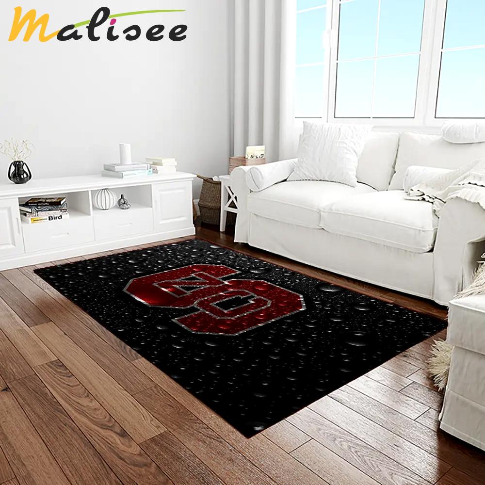 Ncaa nc state wolfpack sport basketball and foolball team logo rectangle area rug ncsw13 Rectangle Rug