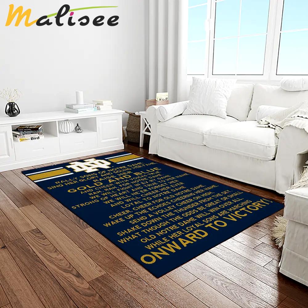 Ncaa notre dame fighting sport basketball and foolball team logo rectangle area rug ndf62 Rectangle Rug
