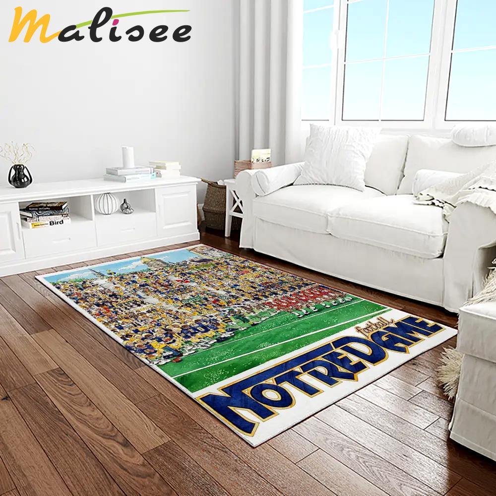 Ncaa notre dame fighting sport basketball and foolball team logo rectangle area rug ndf70 Rectangle Rug
