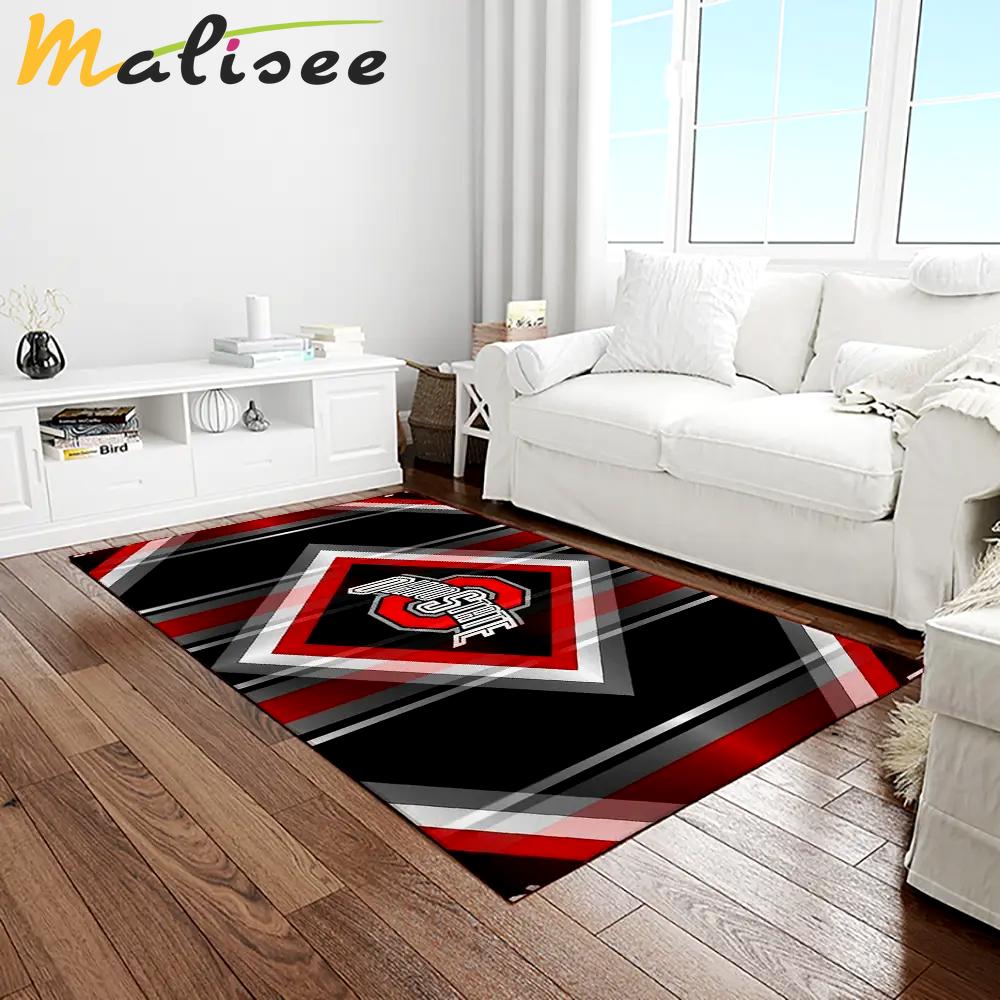 Ncaa ohio state buckeyes college sport basketball and foolball team logo rectangle area rug osb24 Rectangle Rug