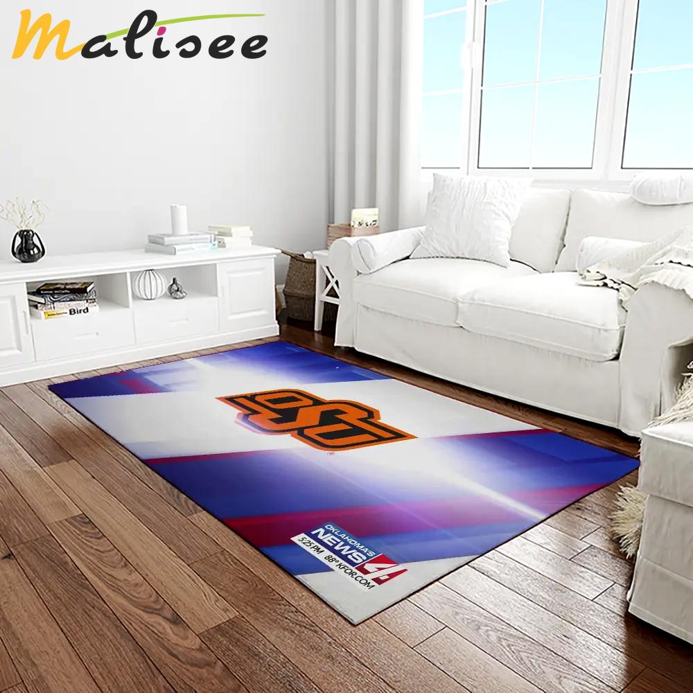 Ncaa oklahoma state cowboys sport basketball and foolball team logo rectangle area rug osc41 Rectangle Rug