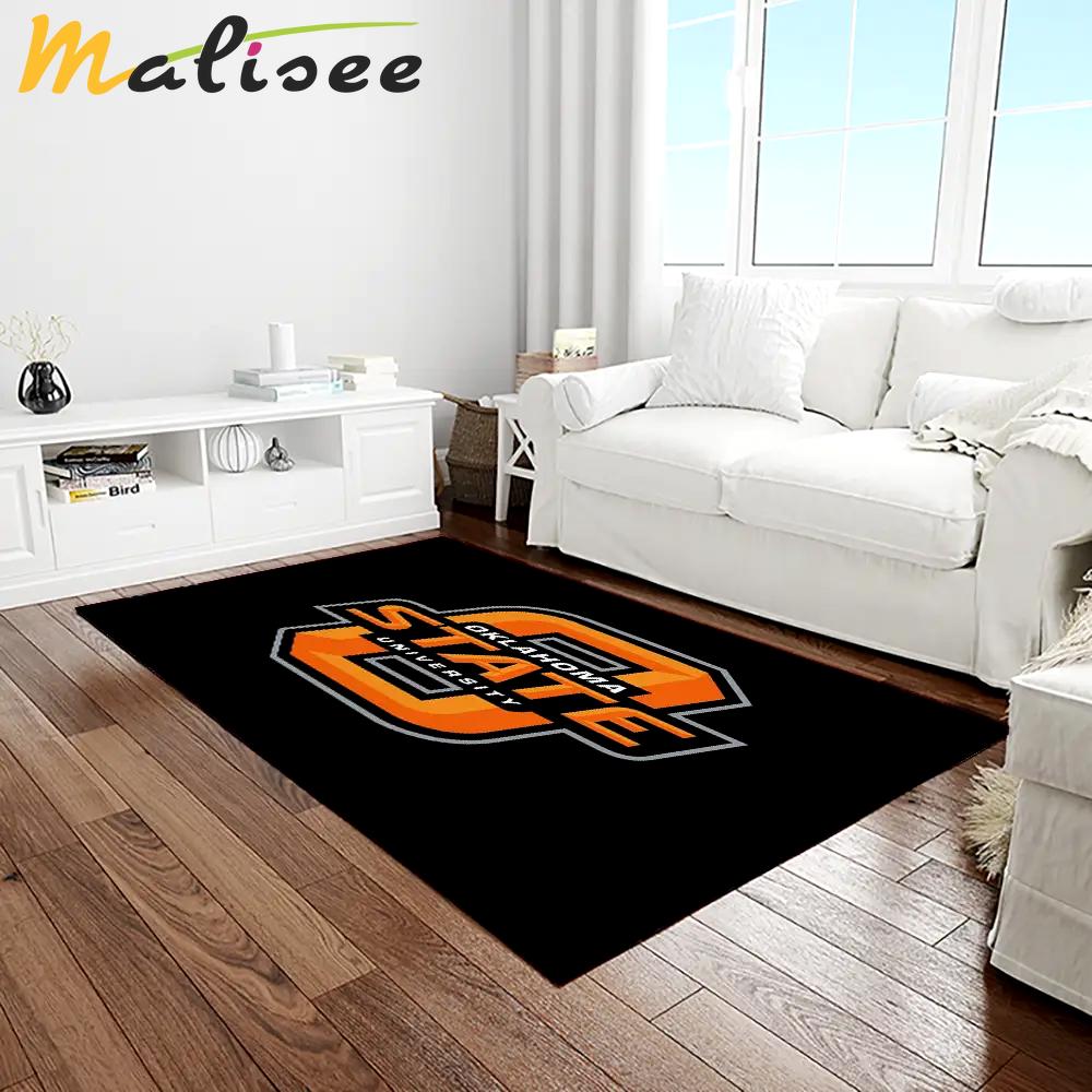 Ncaa oklahoma state cowboys sport basketball and foolball team logo rectangle area rug osc55 Rectangle Rug