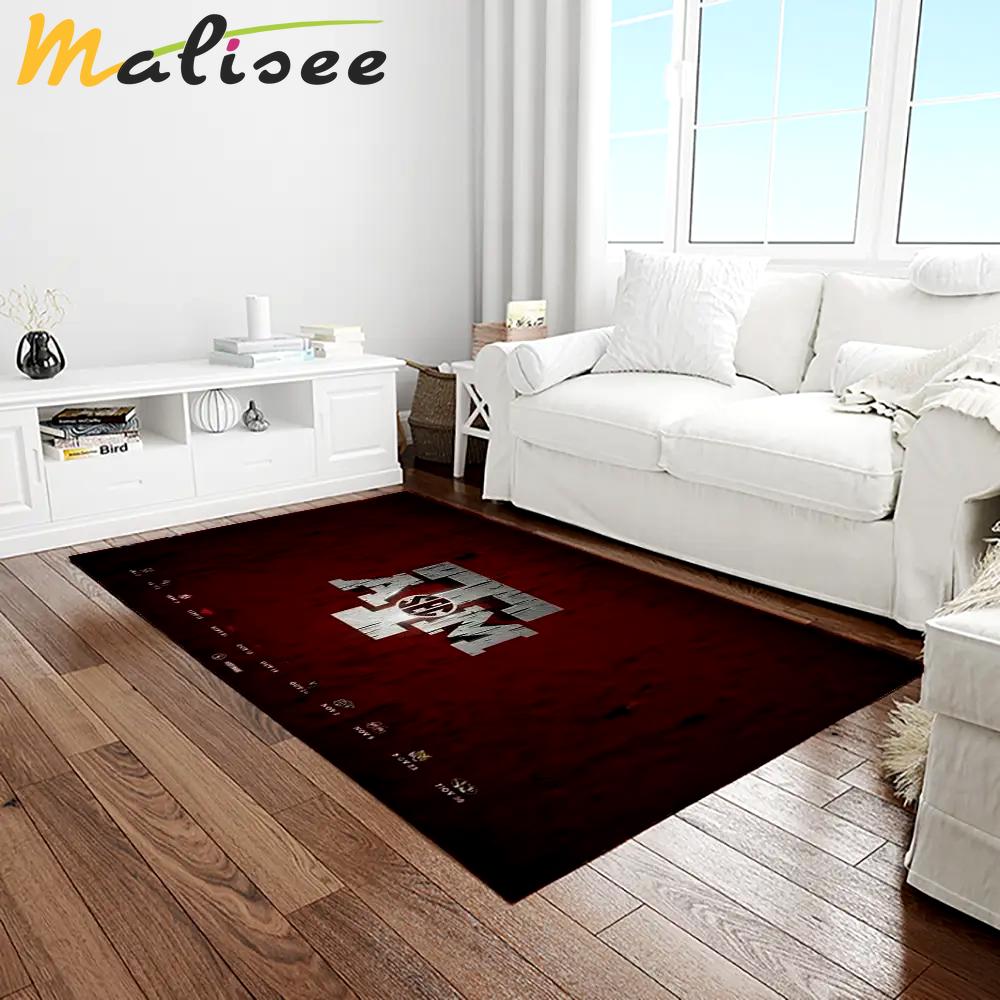 Ncaa texas a&m aggies college sport basketball and foolball team logo rectangle area rug tama14 Rectangle Rug