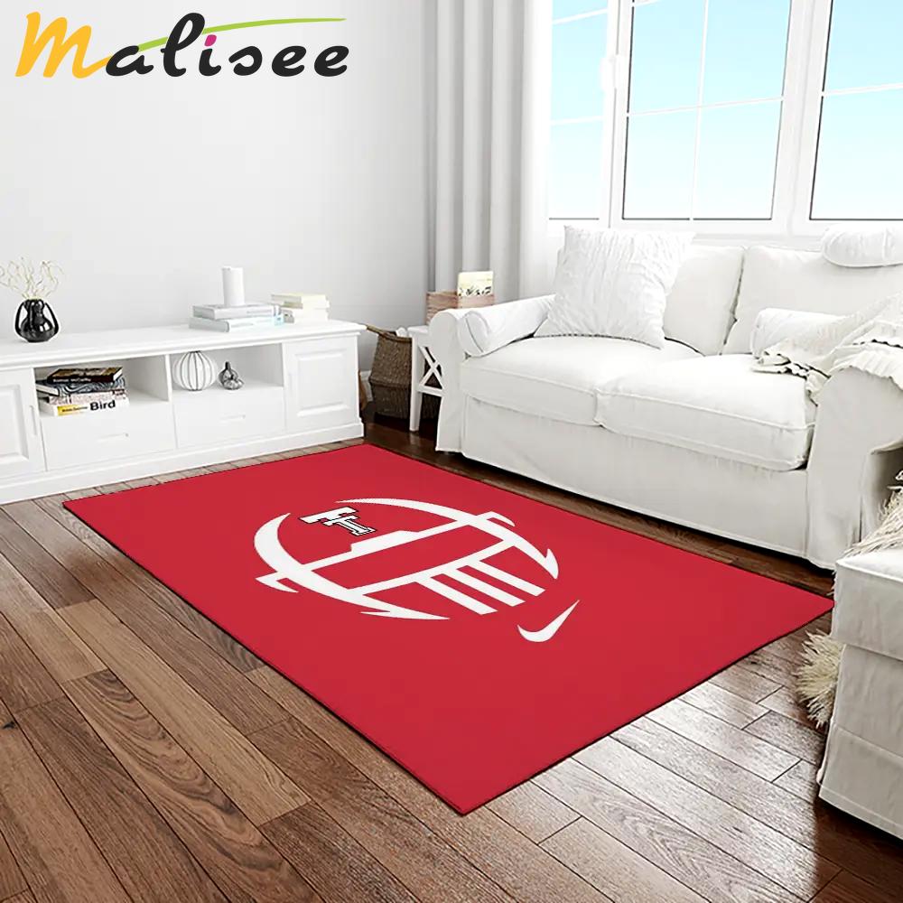 Ncaa texas tech red raiders sport basketball and foolball team logo rectangle area rug ttrr39 Rectangle Rug