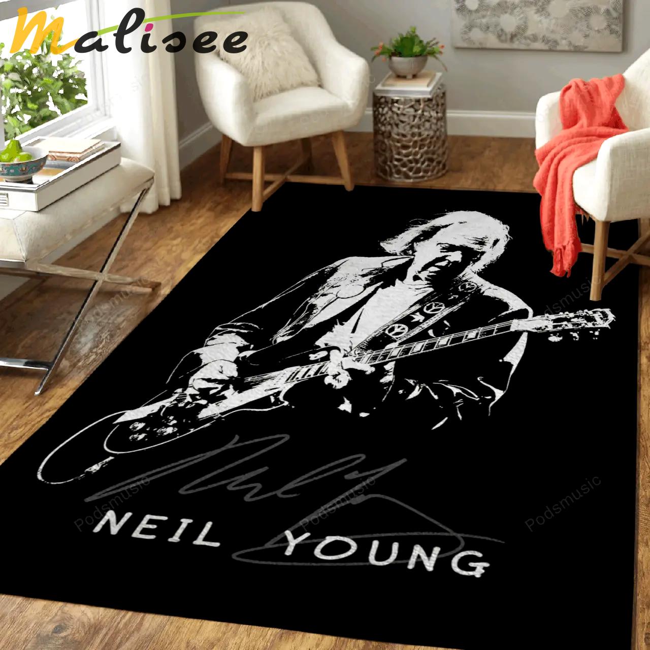 Neil young music art for fans area rug living room carpet rug regtangle carpet floor decor home decor Rectangle Rug