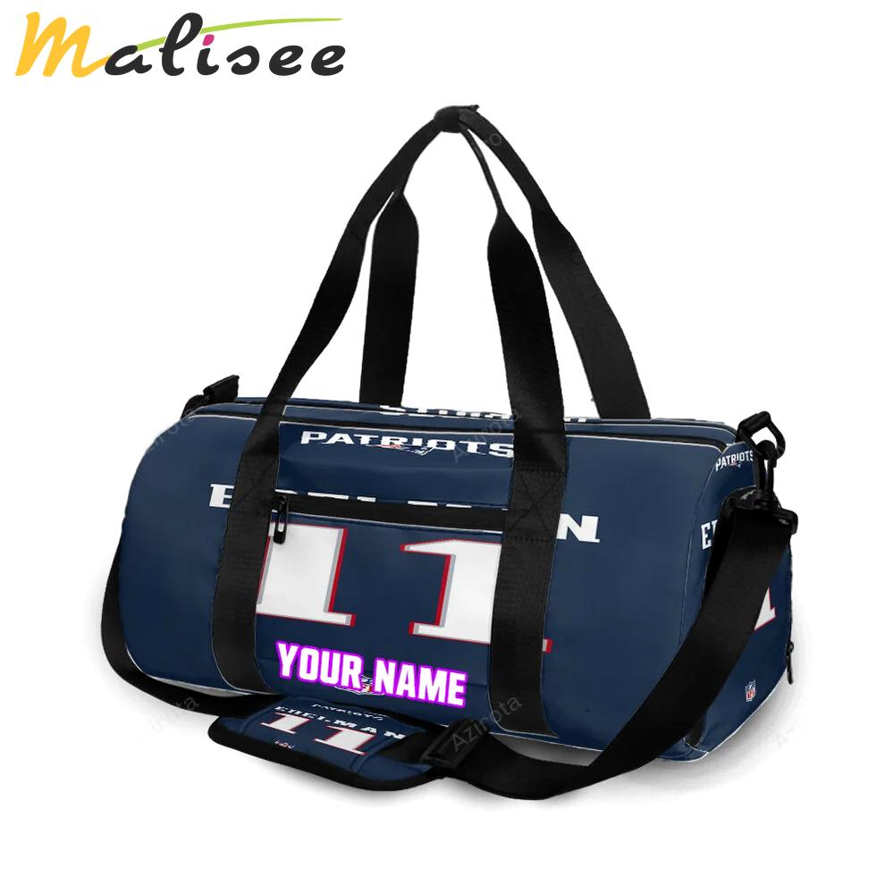 New england patriots edelman 11 uniform personalized name travel bag gym bag 1631 Travel Bag
