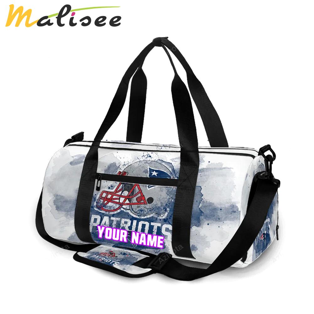 New england patriots helmet color splash personalized name travel bag gym bag 1641 Travel Bag