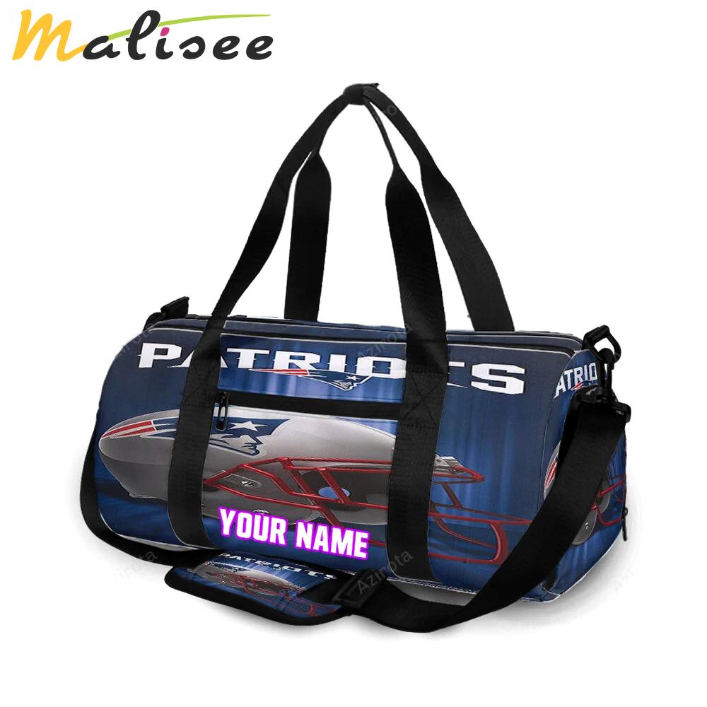 New england patriots shinning helmet personalized name travel bag gym bag 406 Travel Bag