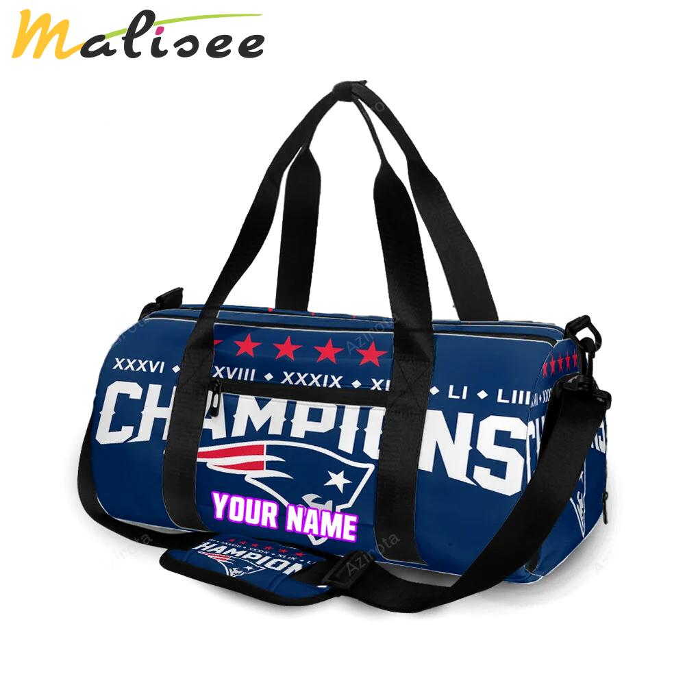 New england patriots stars champions personalized name travel bag gym bag 855 Travel Bag