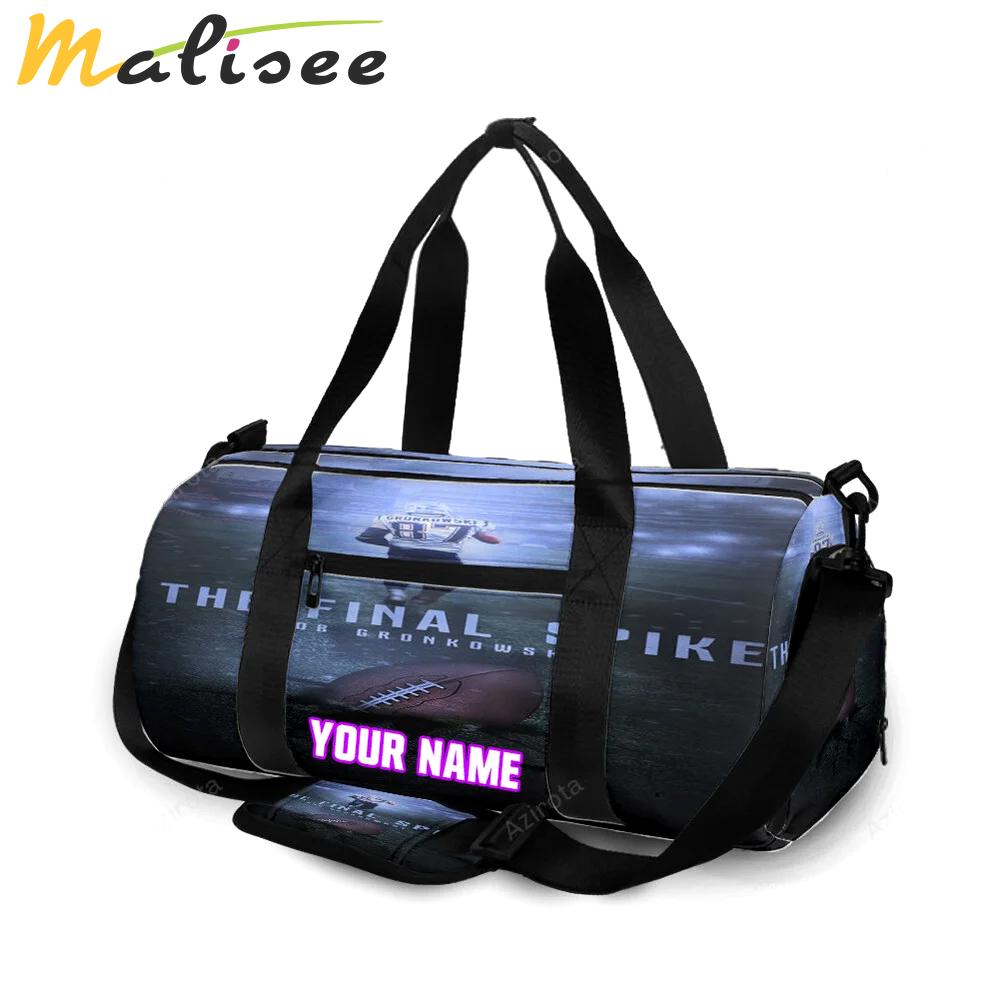 New england patriots the final spike personalized name travel bag gym bag 1091 Travel Bag