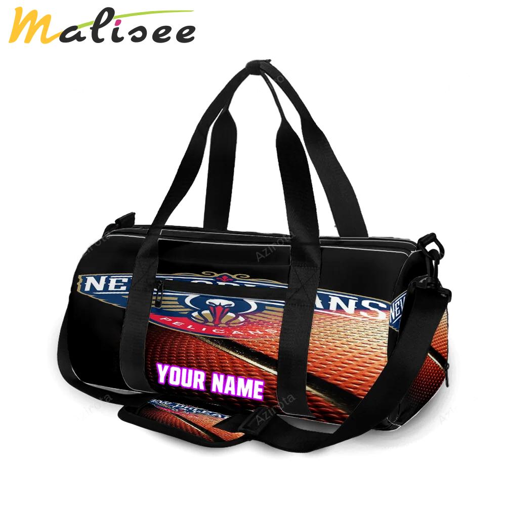 New orleans pelicans emblem v13 personalized name travel bag gym bag 734 Travel Bag