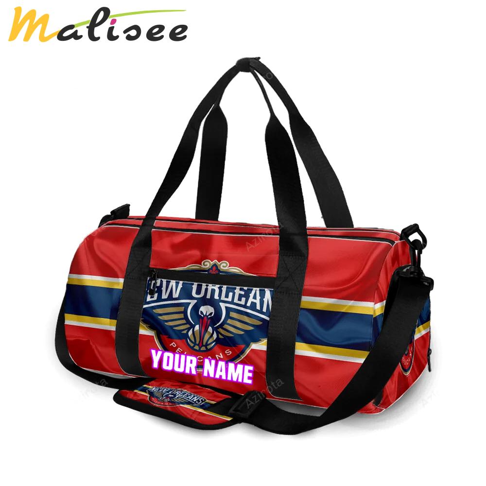 New orleans pelicans emblem v21 personalized name travel bag gym bag 1716 Travel Bag