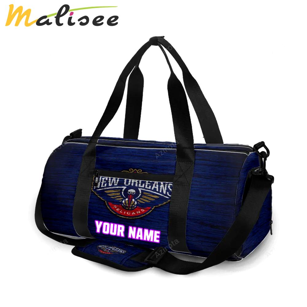 New orleans pelicans emblem v23 personalized name travel bag gym bag 319 Travel Bag