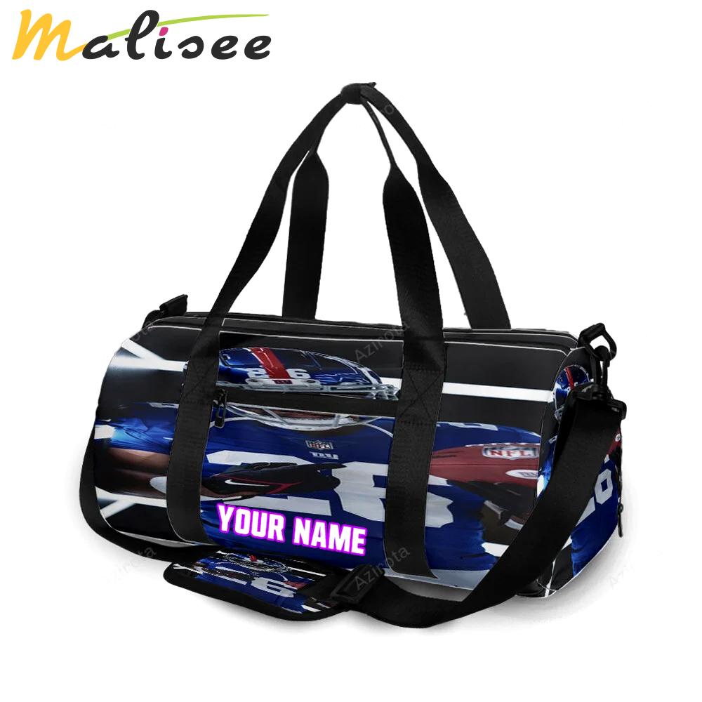New york giants saquon barkley12 personalized name travel bag gym bag 1132 Travel Bag