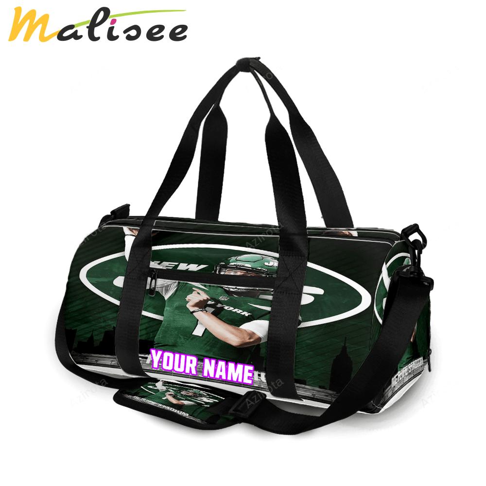 New york jets 02 zach wilson v51 personalized name travel bag gym bag 504 Travel Bag