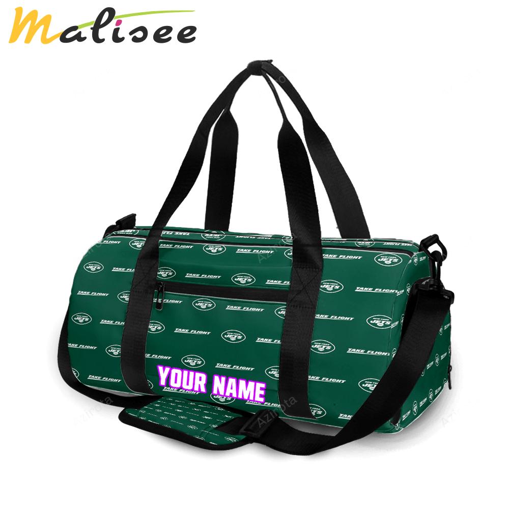 New york jets emblem v14 personalized name travel bag gym bag 2010 Travel Bag