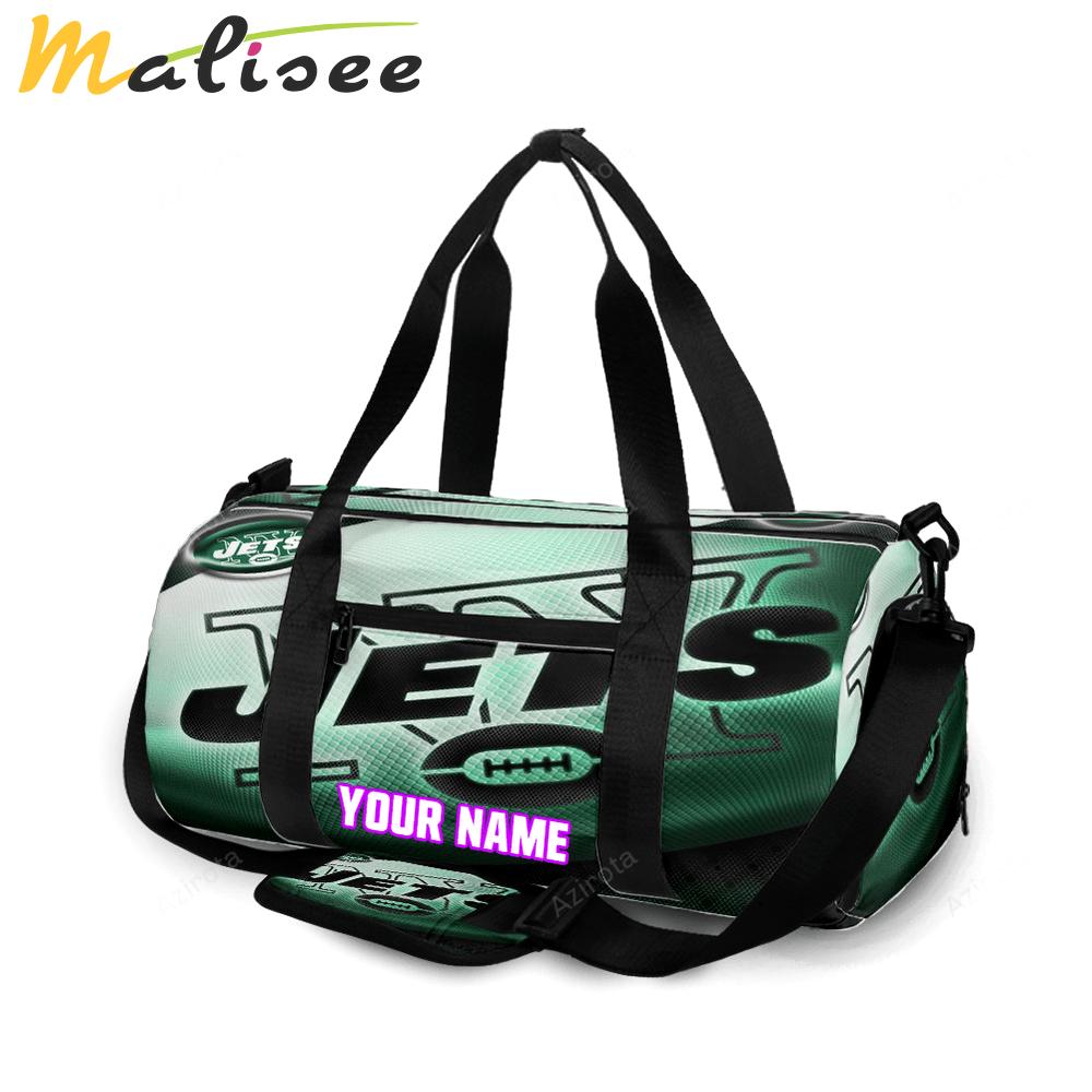 New york jets emblem v9 personalized name travel bag gym bag 1151 Travel Bag