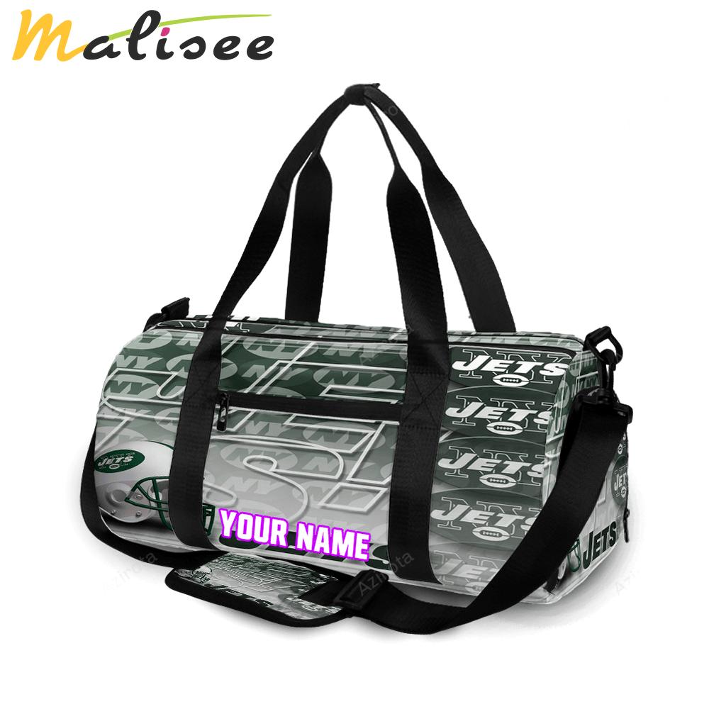 New york jets helmet emblem v29 personalized name travel bag gym bag 964 Travel Bag
