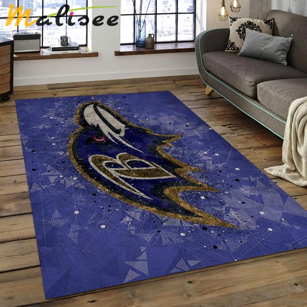 Nfl baltimore ravens stunning football team logo rectangle area rug brv29 Rectangle Rug