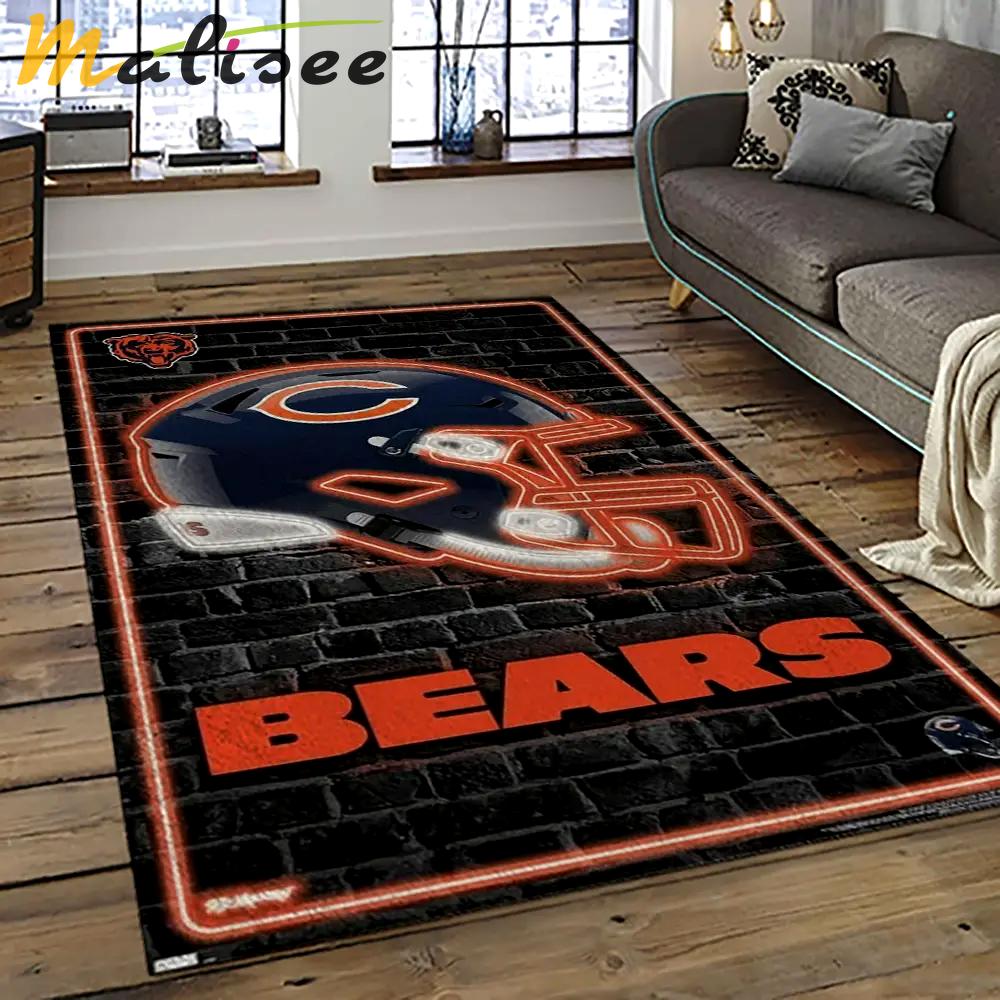 Nfl chicago bears football team logo sport carpet rectangle area rug for living room ccb21 Rectangle Rug