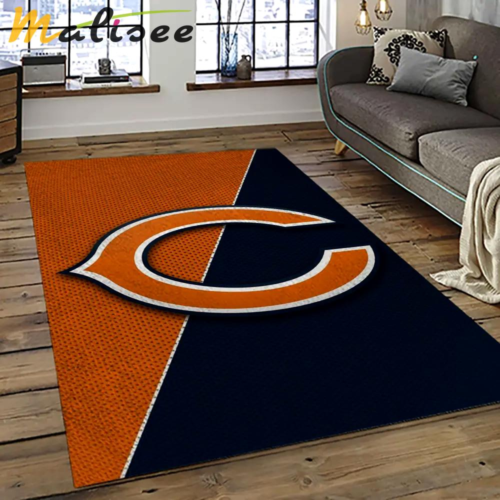 Nfl chicago bears football team logo sport carpet rectangle area rug for living room ccb41 Rectangle Rug
