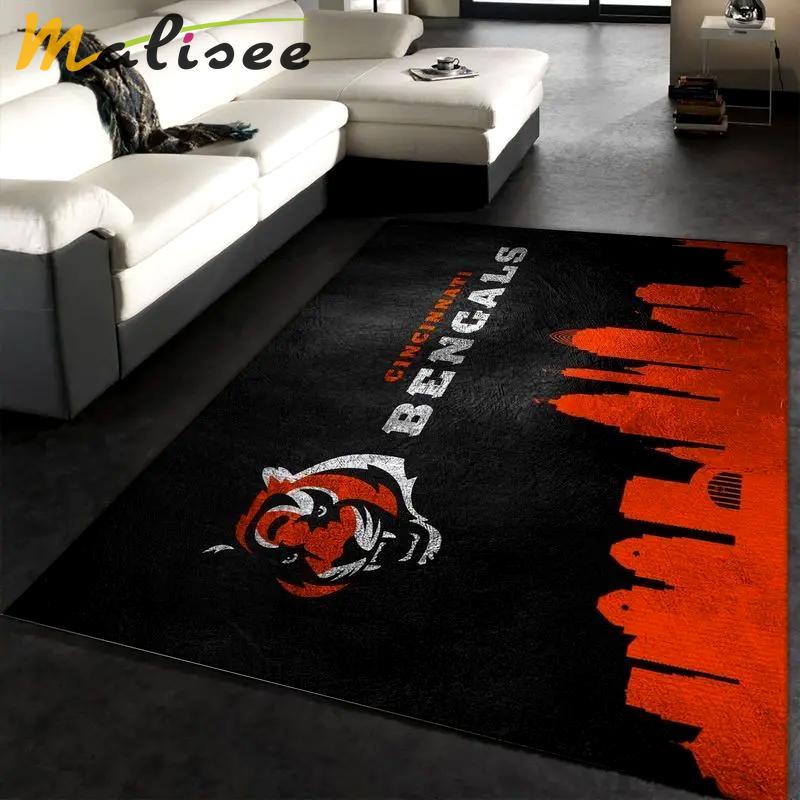 Nfl cincinnati bengals team area rug living room carpet home rug 27 Rectangle Rug