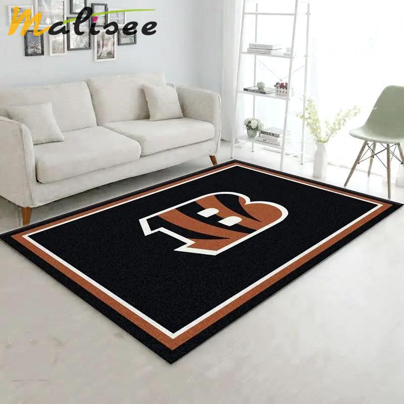 Nfl cincinnati bengals team area rug living room carpet home rug 5 Rectangle Rug