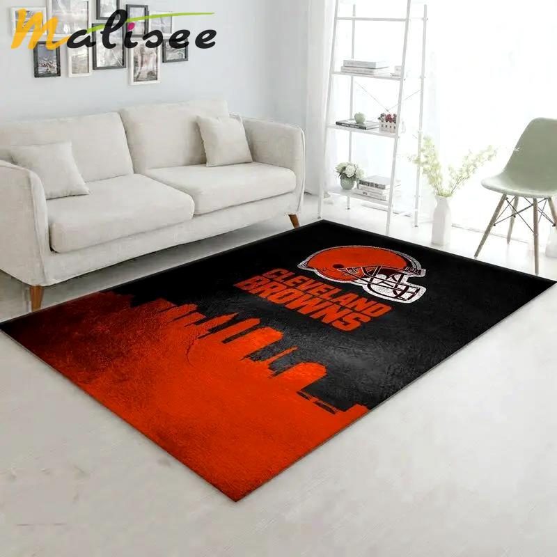 Nfl cleveland browns area rug football rug carpet floor decor home decor 22 Rectangle Rug