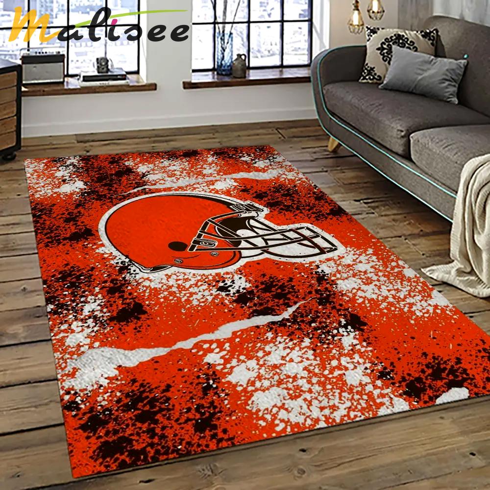 Nfl cleveland browns football team logo sport carpet rectangle area rug for living room cb16 Rectangle Rug