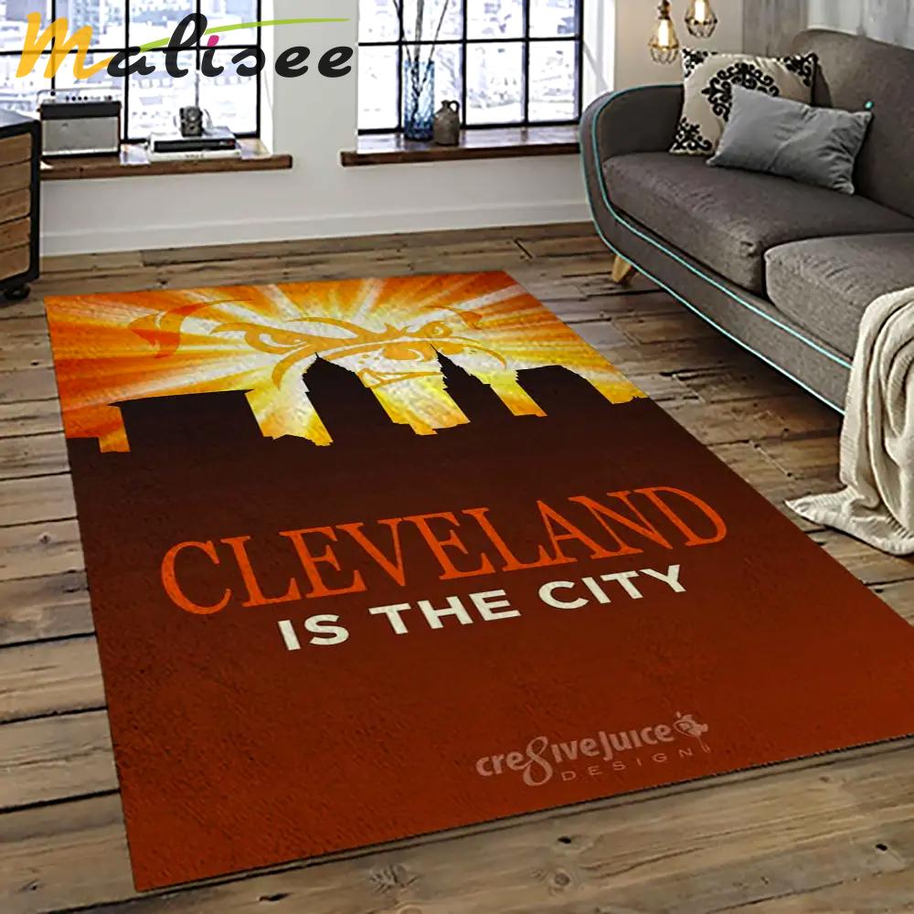 Nfl cleveland browns football team logo sport carpet rectangle area rug for living room cb17 Rectangle Rug