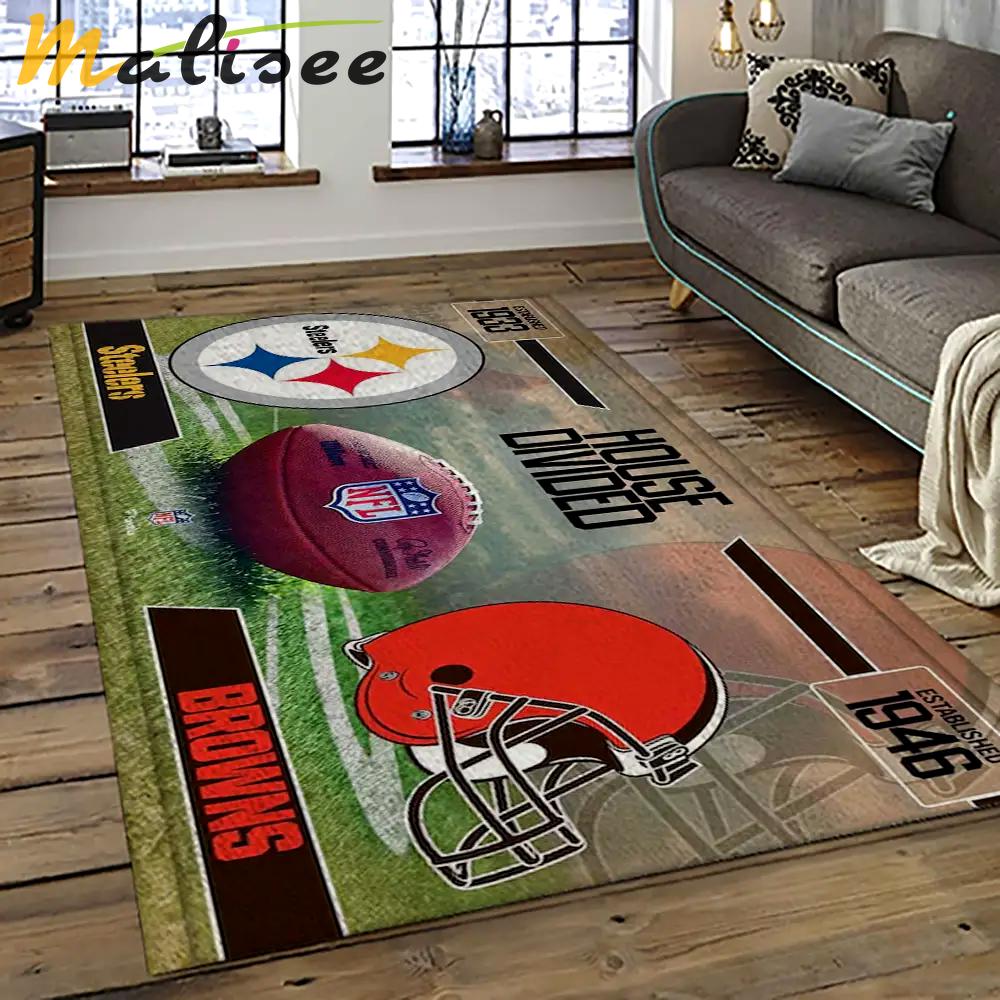 Nfl cleveland browns football team logo sport carpet rectangle area rug for living room cb83 Rectangle Rug