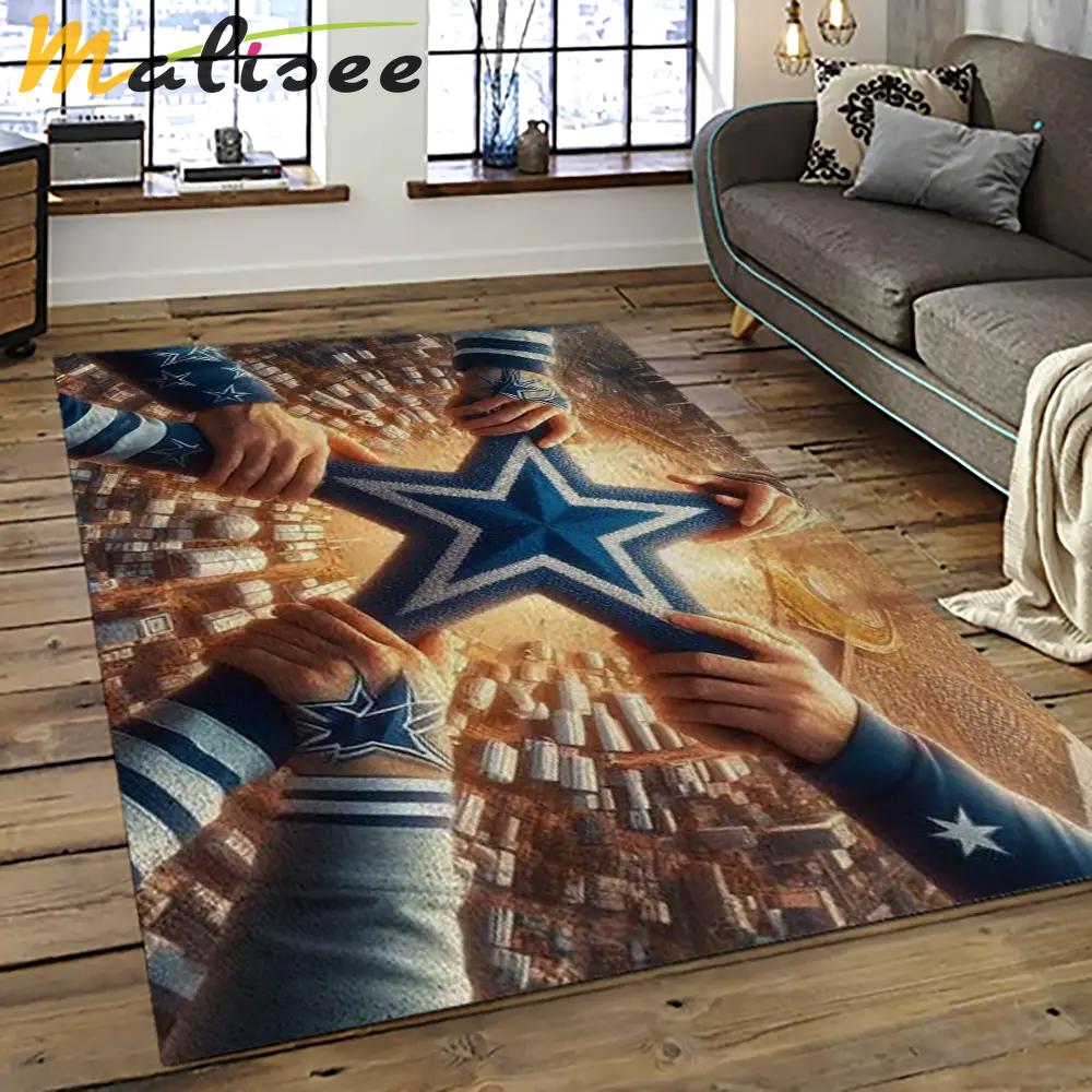 Nfl dallas cowboy football team logo sport carpet rectangle area rug for living room dc57 Rectangle Rug