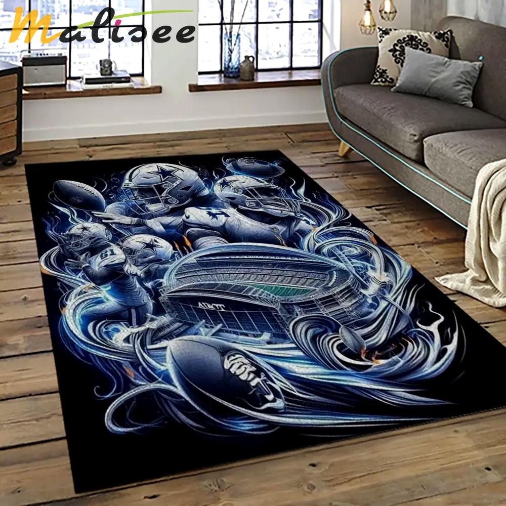 Nfl dallas cowboy football team logo sport carpet rectangle area rug for living room dc60 Rectangle Rug