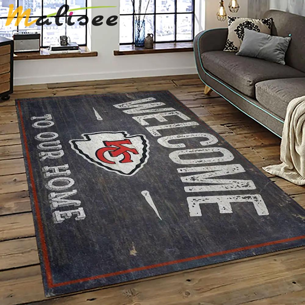 Nfl kansas city chiefs football team logo sport carpet rectangle area rug for living room kcc34 Rectangle Rug