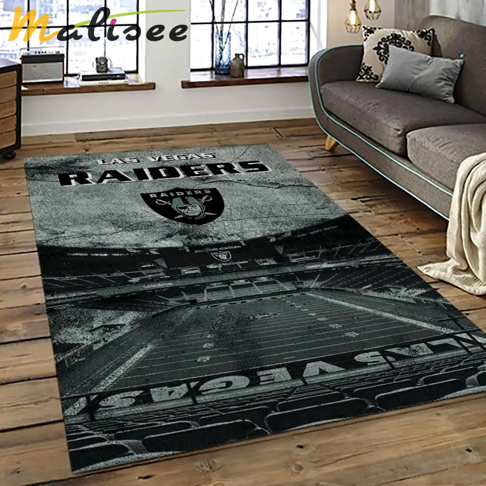 Nfl las vegas raiders football team logo sport carpet rectangle area rug for living room lvrd23 Rectangle Rug