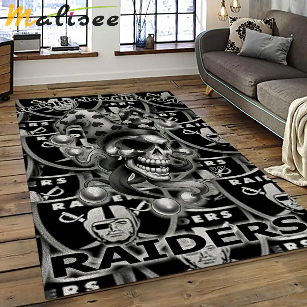 Nfl las vegas raiders football team logo sport carpet rectangle area rug for living room lvrd63 Rectangle Rug