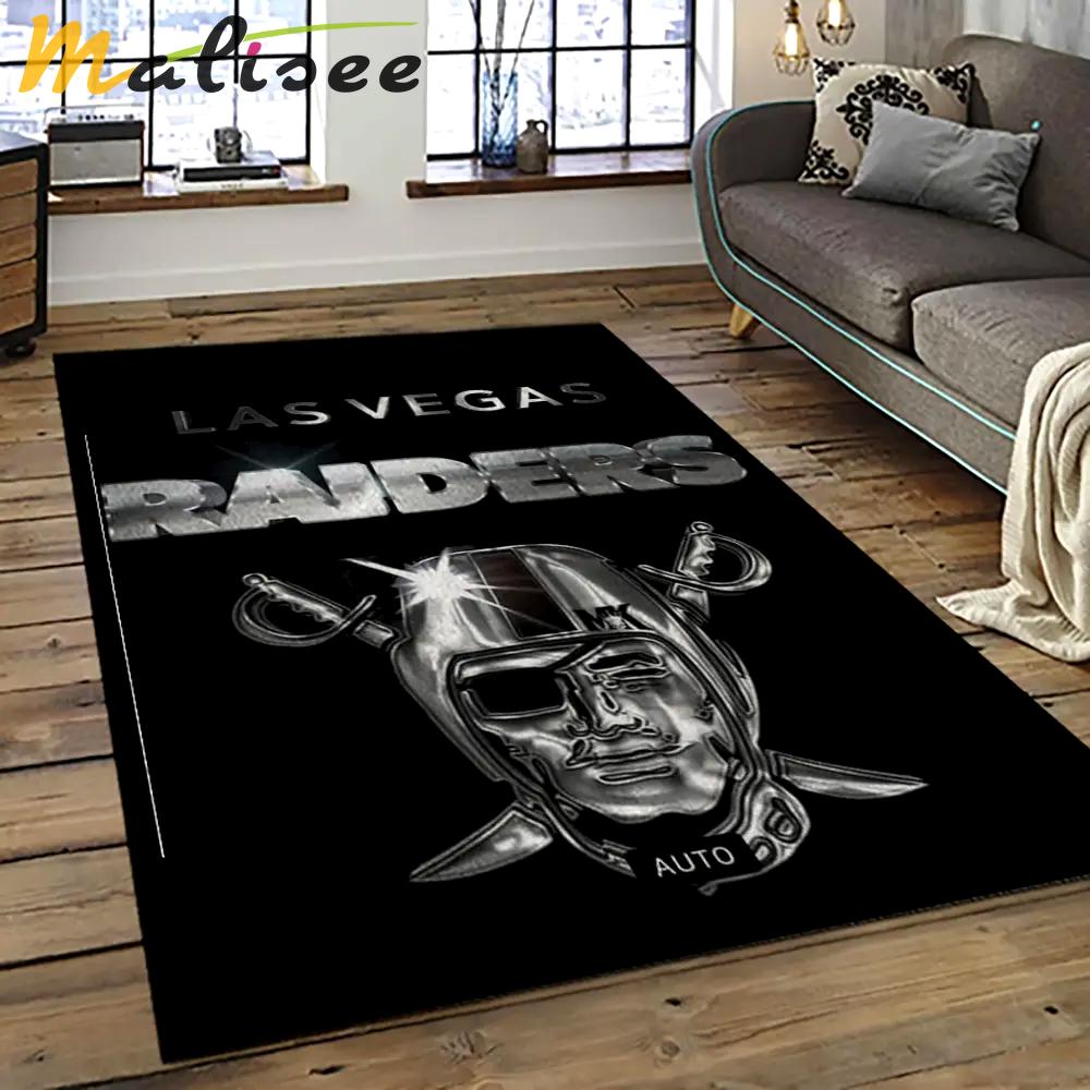 Nfl las vegas raiders football team logo sport carpet rectangle area rug for living room lvrd73 Rectangle Rug