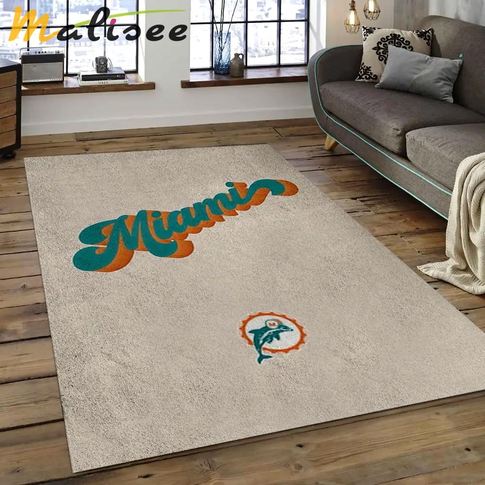 Nfl miami dolphins football team logo rectangle area rug mmd10 Rectangle Rug