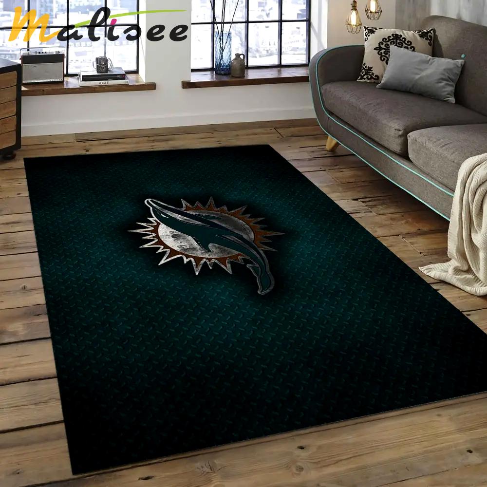 Nfl miami dolphins football team logo rectangle area rug mmd49 Rectangle Rug
