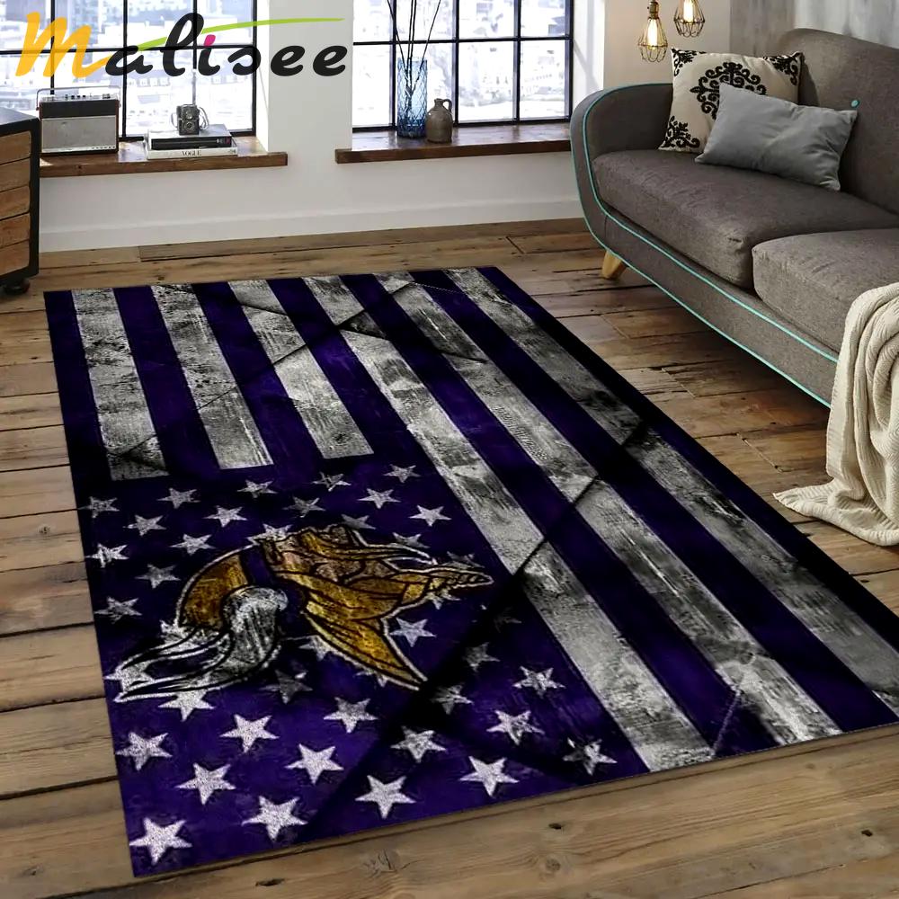 Nfl minnesota vikings football team logo rectangle area mv35 Rectangle Rug
