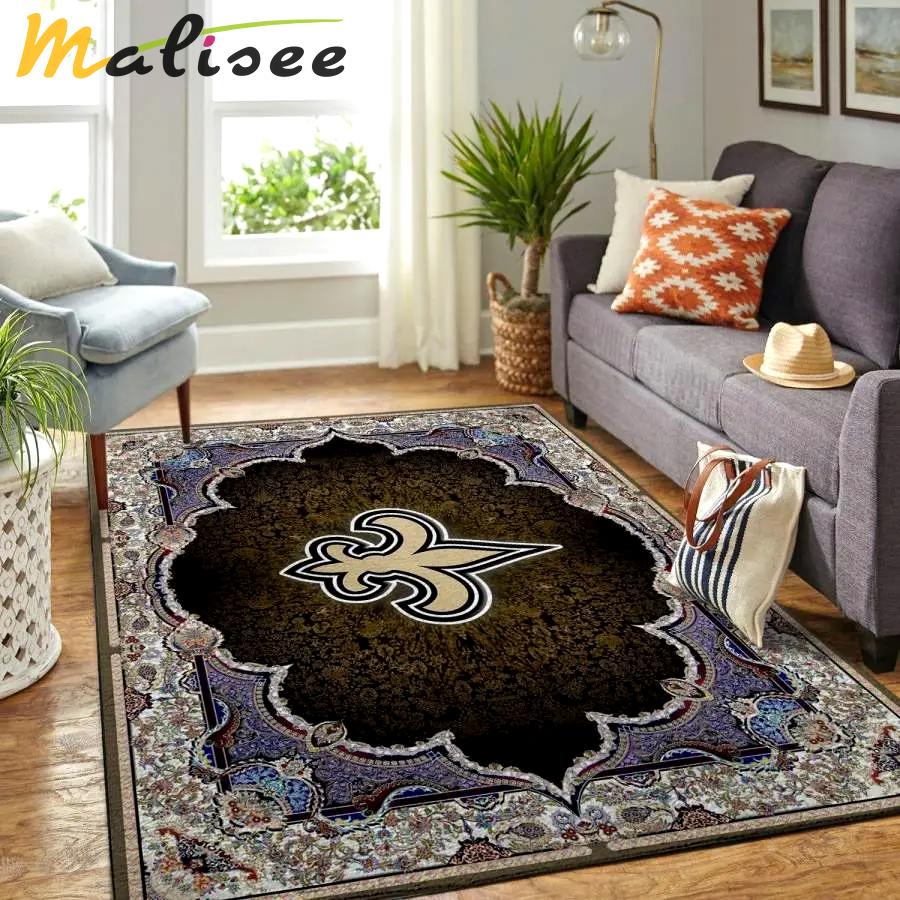 Nfl new orleans saints football area rug living room rug home decor Rectangle Rug
