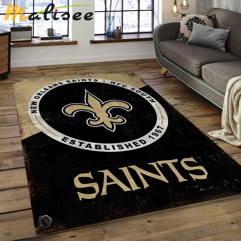 Nfl new orleans saints football team logo rectangle area rug nos45 Rectangle Rug