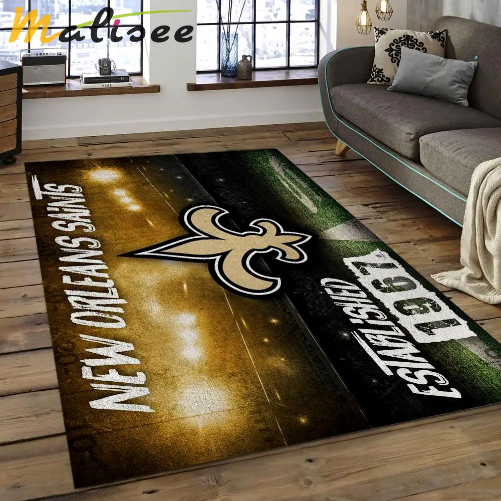 Nfl new orleans saints football team logo rectangle area rug nos53 Rectangle Rug