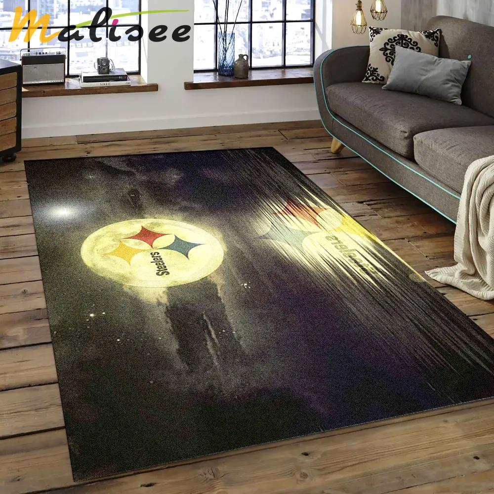 Nfl pittsburgh steelers majestic football team logo area rug psf13 Rectangle Rug
