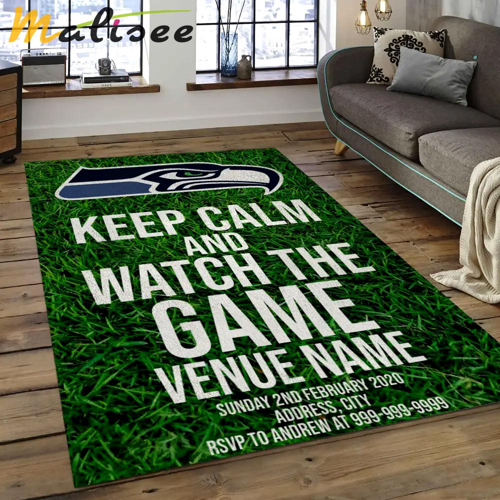 Nfl seattle seahawks football team logo rectangle area rug ss21 Rectangle Rug