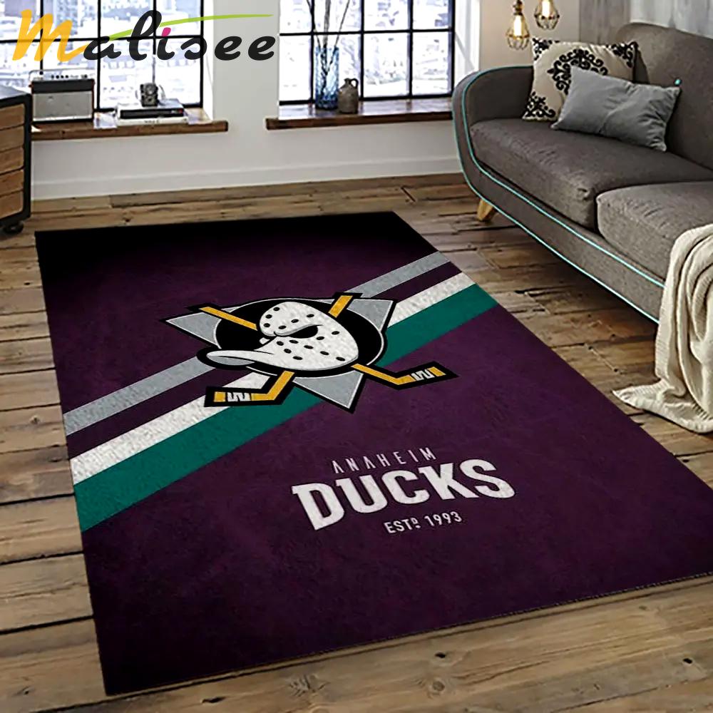 Nhl anaheim ducks ice hockey team logo sport carpet area rug home decor gift the ducks gift for fans gift for son ahd33 Rectangle Rug